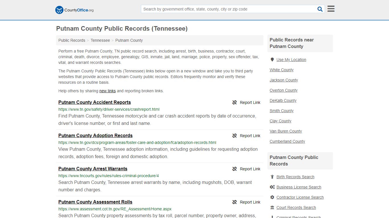 Public Records - Putnam County, TN (Business, Criminal ...
